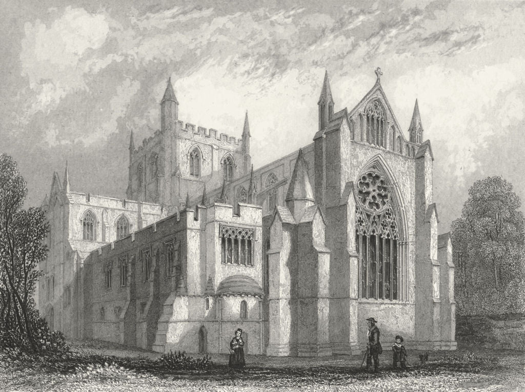 YORKS. Ripon Cathedral east view 1836 old antique vintage print picture